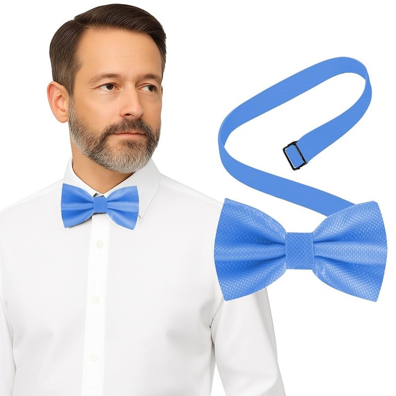 Man of Men Bow Tie for Men Polyester Solid Pretied Bowties Adjustable Tuxedos Bowtie for Weddings & Groomâ€™s Gift â€“ Bow Ties for Women (1, Baby Blue) - Image 1